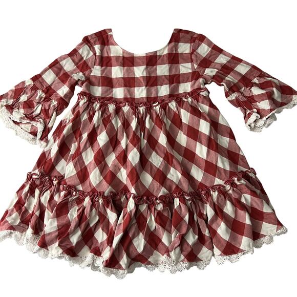 Matilda Jane Just Imagine Kassidy Girls Plaid Twill Ruffle Dress Girls Size 4 - Picture 1 of 7